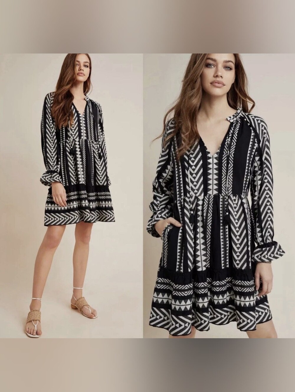 MAEVE ANTHROPOLOGIE Dominique Tunic Dress 2XL Tribal Boho Casual Southwestern